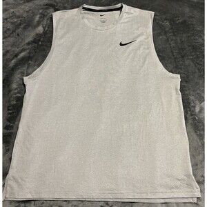 LARGE Nike Dri-Fit Gray Sleeveless Top Style CZ1184-073